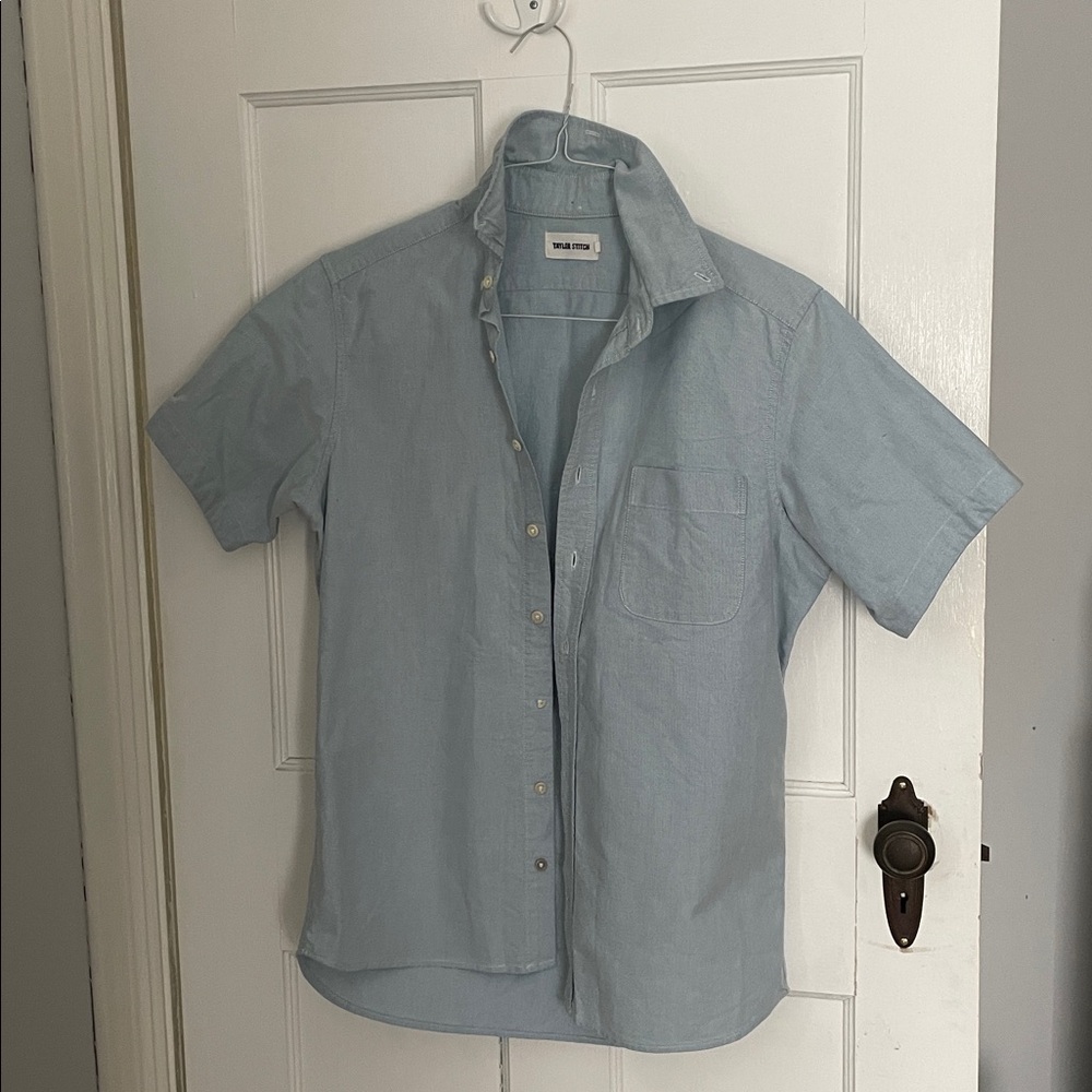 Taylor Stitch Men's Light Blue Short Sleeve Oxford 38